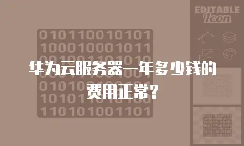 华为云服务器一年多少钱的费用正常？