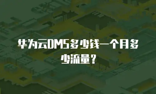 华为云DMS多少钱一个月多少流量？