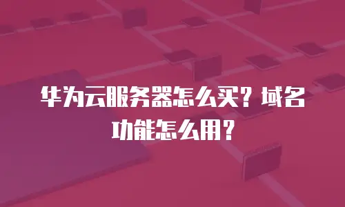 华为云服务器怎么买？域名功能怎么用？