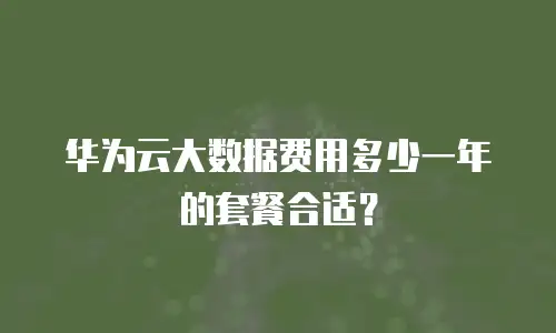 华为云大数据费用多少一年的套餐合适？