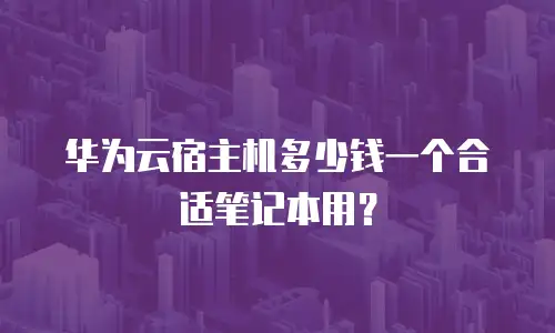 华为云宿主机多少钱一个合适笔记本用？