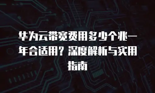 华为云带宽费用多少个兆一年合适用？深度解析与实用指南