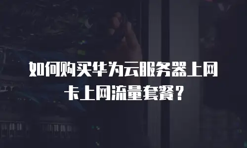 如何购买华为云服务器上网卡上网流量套餐？