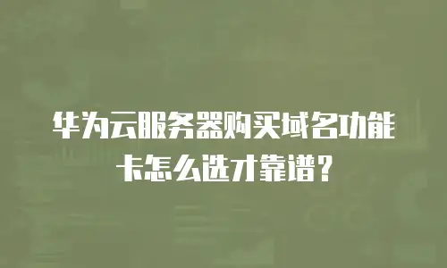 华为云服务器购买域名功能卡怎么选才靠谱？