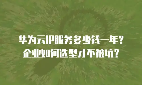 华为云IP服务多少钱一年？企业如何选型才不被坑？