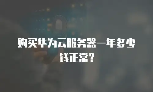购买华为云服务器一年多少钱正常？