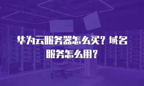 华为云服务器怎么买？域名服务怎么用？