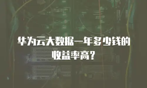 华为云大数据一年多少钱的收益率高？