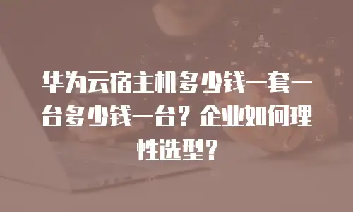 华为云宿主机多少钱一套一台多少钱一台？企业如何理性选型？