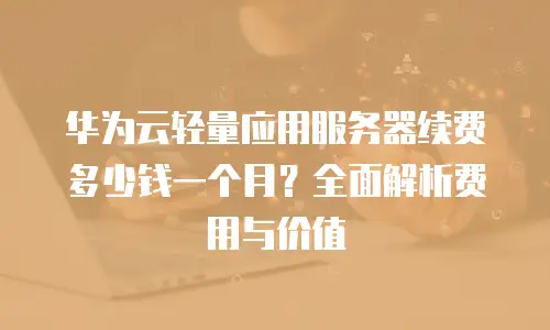 华为云轻量应用服务器续费多少钱一个月？全面解析费用与价值