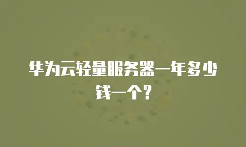 华为云轻量服务器一年多少钱一个？