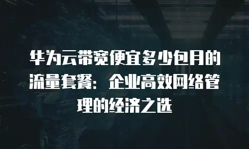华为云带宽便宜多少包月的流量套餐：企业高效网络管理的经济之选