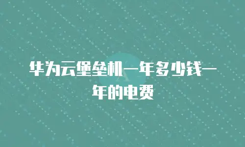 华为云堡垒机一年多少钱一年的电费