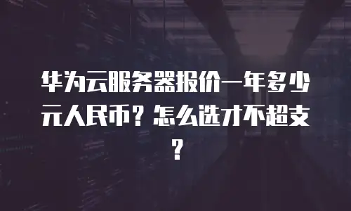 华为云服务器报价一年多少元人民币？怎么选才不超支？