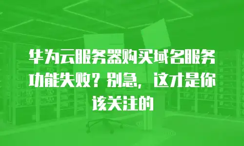 华为云服务器购买域名服务功能失败？别急，这才是你该关注的
