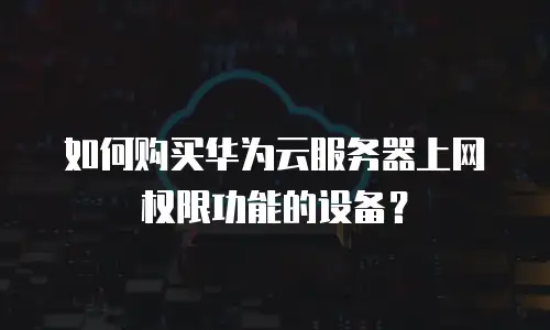 如何购买华为云服务器上网权限功能的设备？