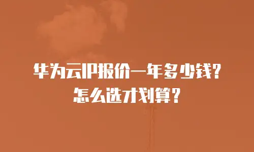 华为云IP报价一年多少钱？怎么选才划算？