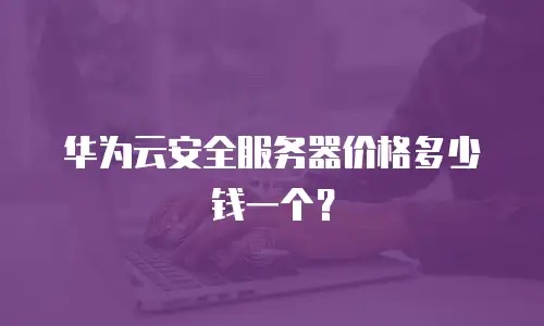 华为云安全服务器价格多少钱一个？