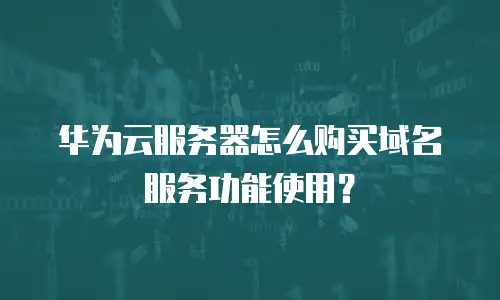 华为云服务器怎么购买域名服务功能使用？