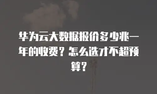 华为云大数据报价多少兆一年的收费？怎么选才不超预算？
