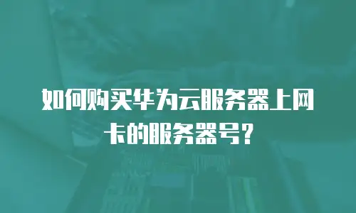 如何购买华为云服务器上网卡的服务器号？