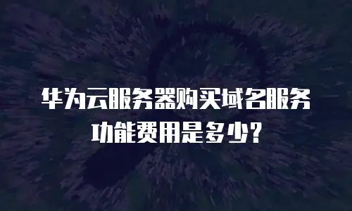 华为云服务器购买域名服务功能费用是多少？