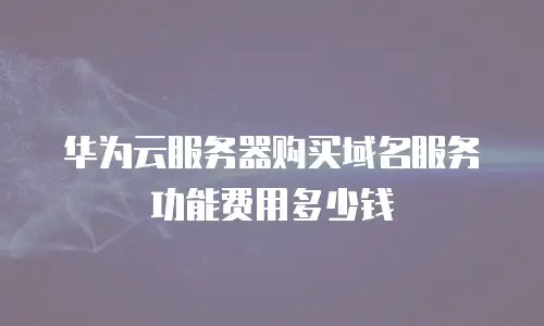 华为云服务器购买域名服务功能费用多少钱