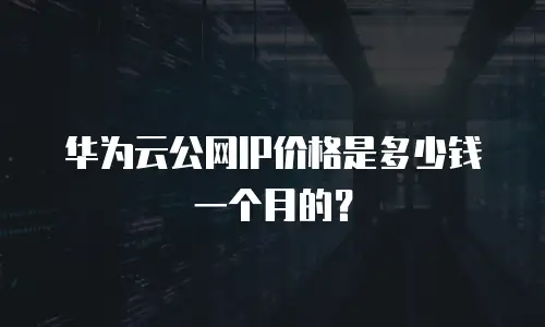 华为云公网IP价格是多少钱一个月的？