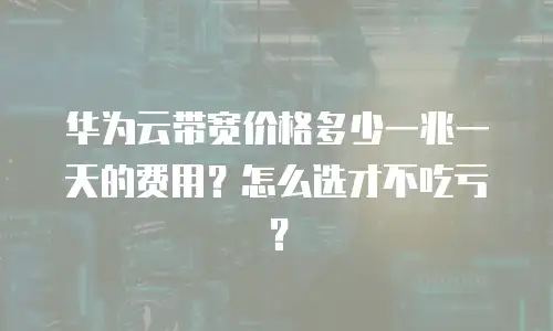 华为云带宽价格多少一兆一天的费用？怎么选才不吃亏？