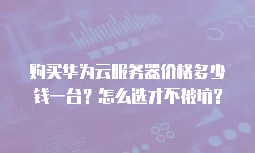 购买华为云服务器价格多少钱一台？怎么选才不被坑？