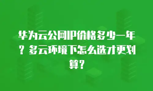 华为云公网IP价格多少一年？多云环境下怎么选才更划算？