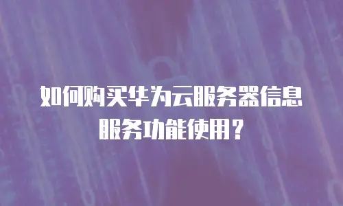 如何购买华为云服务器信息服务功能使用？