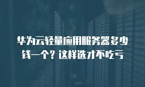 华为云轻量应用服务器多少钱一个？这样选才不吃亏