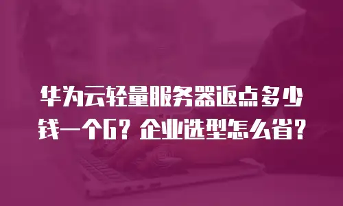 华为云轻量服务器返点多少钱一个G？企业选型怎么省？
