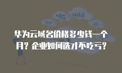 华为云域名价格多少钱一个月？企业如何选才不吃亏？