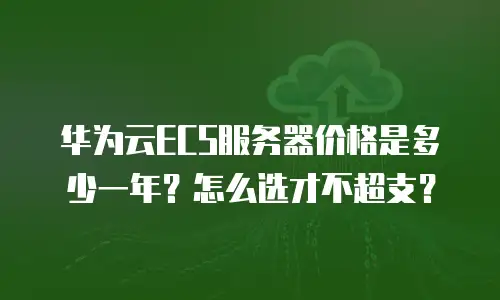 华为云ECS服务器价格是多少一年？怎么选才不超支？
