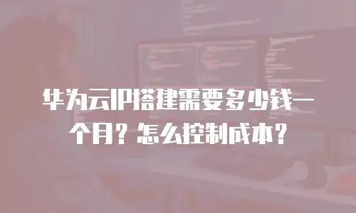 华为云IP搭建需要多少钱一个月？怎么控制成本？