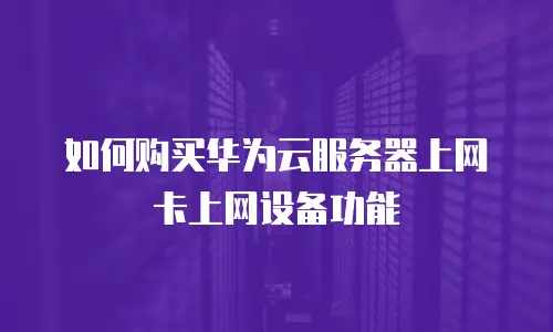 如何购买华为云服务器上网卡上网设备功能