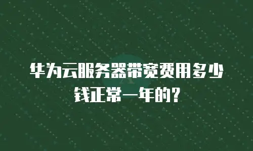 华为云服务器带宽费用多少钱正常一年的？