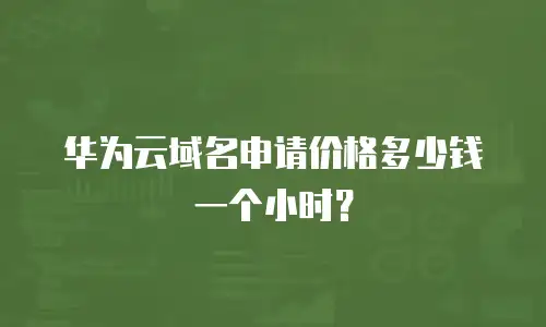 华为云域名申请价格多少钱一个小时？