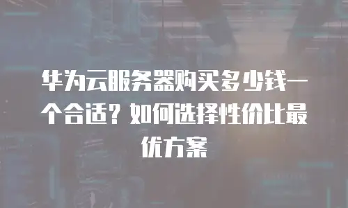 华为云服务器购买多少钱一个合适？如何选择性价比最优方案