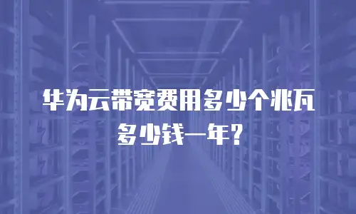 华为云带宽费用多少个兆瓦多少钱一年？