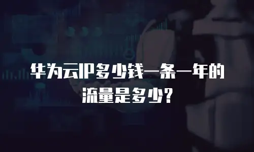 华为云IP多少钱一条一年的流量是多少？