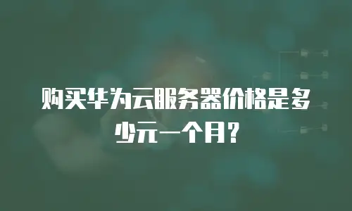 购买华为云服务器价格是多少元一个月？