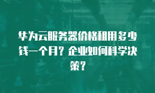 华为云服务器价格租用多少钱一个月？企业如何科学决策？