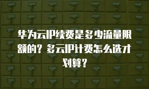 华为云IP续费是多少流量限额的？多云IP计费怎么选才划算？