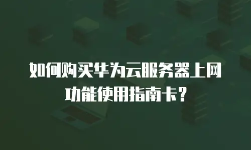 如何购买华为云服务器上网功能使用指南卡？