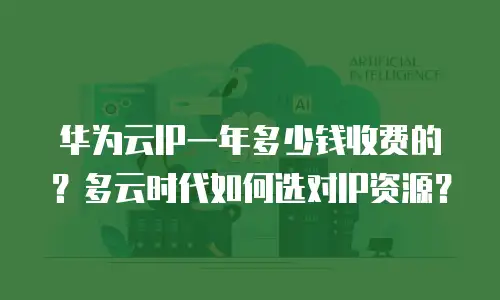 华为云IP一年多少钱收费的？多云时代如何选对IP资源？