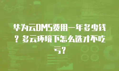 华为云DMS费用一年多少钱？多云环境下怎么选才不吃亏？