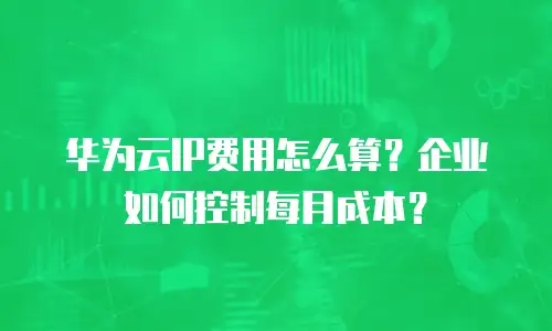 华为云IP费用怎么算？企业如何控制每月成本？